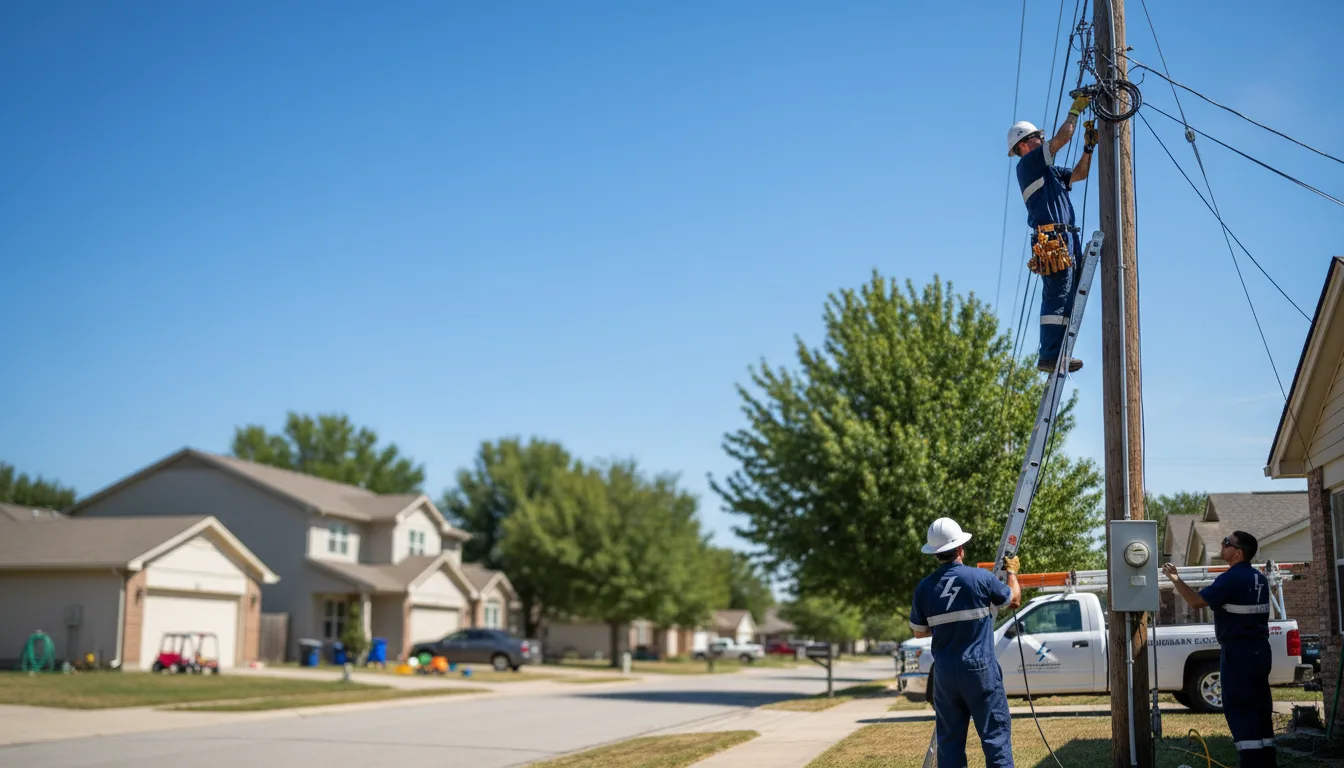 Residential electrician providing installation services in Hanston, KS